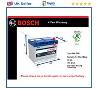 EFB Battery fits NISSAN X-TRAIL 2004 on Stop Start Bosch 068 EFB 760A 72Ah New