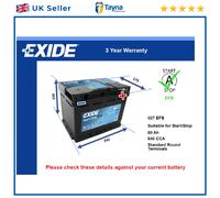 EFB Battery fits PORSCHE 911 3.6 07 to 09 Stop Start Exide 027 EFB 640A 60Ah New