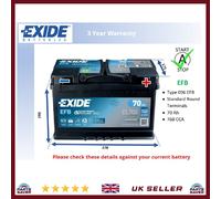 EXIDE EL700 096 EFB Stop / Start Car Battery 12V 70AH 720CCA