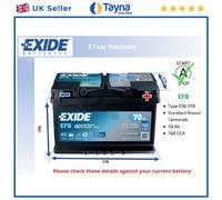 EXIDE EL700 096 EFB Stop / Start Car Battery 12V 70AH 720CCA