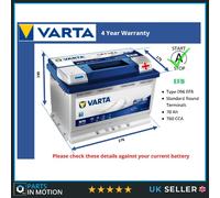 096 EFB Car Battery fits AUDI A3 2013 on Stop Start Varta 000915105EC