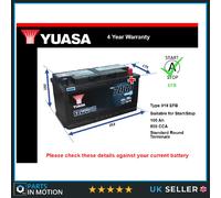 Yuasa YBX7019 12V 100Ah 850CCA EFB Start Stop High Performance Car Battery