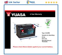 EFB Battery fits SAAB 9-3 2.2D 00 to 15 Stop Start Yuasa 100 EFB 650A 65Ah New