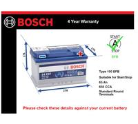 Genuine Bosch EFB Car Battery 0092S4E070 S4E07 Type 100 65Ah 650CCA Stop Start
