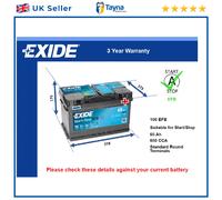 EFB Battery fits SKODA OCTAVIA 2.0D 12 to 20 Stop Start Exide 100 EFB 650A 65Ah