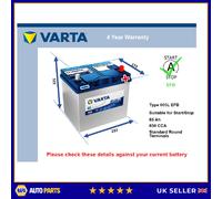 EFB Battery fits TOYOTA RAV4 2.0 2.4 00 to 19 Stop Start Varta 005L EFB 650A New
