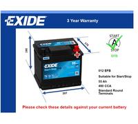 Exide EL550 012 EFB CAR BATTERY 55AH