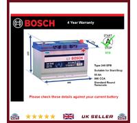 EFB Battery fits TOYOTA VERSO WAR20 1.6D 13 to 18 Stop Start Bosch 249 EFB 800A