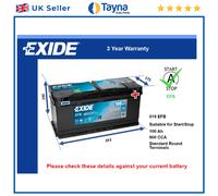 EFB Battery fits VW TRANSPORTER AMAROK TOUAREG Stop Start Exide 019 EFB