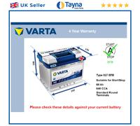 EFB Car Battery fits AUDI Q3 Q2 TT A3 RS3 A1 A4 S4 A6 Stop Start Varta