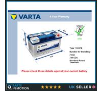 EFB Battery fits FORD TRANSIT 2000 on Stop Start Varta 110 EFB 730A 75Ah Quality