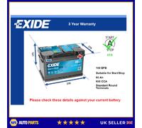 EFB Car Battery fits FORD TRANSIT 2.3 2.0D 2.2D 2.5D Stop Start Exide