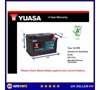 EFB Car Battery fits FORD TRANSIT 2.3 2.0D 2.2D 2.5D Stop Start Yuasa