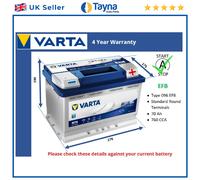 EFB Car Battery fits MASERATI GRAN TURISMO 3200 GT GHIBLI RACING Varta