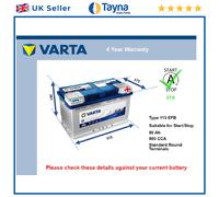 EFB Car Battery fits NISSAN PRIMASTAR NV300 NV400 1.6D 2.0D 2.3D 2016 on Varta