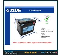 EFB Car Battery fits ROVER 218 COUPE 25 820 216 COUPE 827 86 to 05 Stop Start