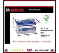 Genuine Bosch EFB Car Battery 0092S4E070 S4E07 Type 100 65Ah 650CCA Stop Start