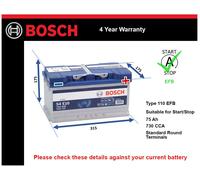 Bosch S4E10 S4 E10 Car Battery Stop Start 12V 70Ah 800A Type 110 4 YEAR WARRANTY