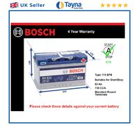 EFB Car Battery fits VW AMAROK POLO CARAVELLE CC 1.0 1.4 2.0 2.0D 2011 on Bosch