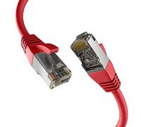 EFB-Elektronik - CAT. 8 network cable up to 40 Gbit - 0.5 m LAN cable Ethernet cable patch cable with kink protection - PoE transfer of data and power - RJ45 connection, S/FTP PIMF shielding - Red