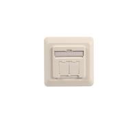 EFB Elektronik ET-25133.1V1 Network Socket Flush-Mounted Insert with Central Plate CAT 6a 2 Port Pure White (RAL 9010)