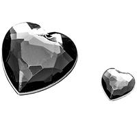 EFCO Decorative Stone Facet Hearts Set, Acrylic, Grey, 8/12/18 mm, 30/10/10-Piece