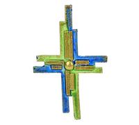 EFCO Wax Decoration Cross 110 x 63 mm 1 pcs. Blue Green Gold