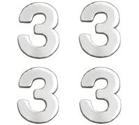 Efco Wax Decoration Number 3 8 mm 4 pcs. Silver Brilliant