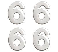 Efco Wax Decoration Number 6 8 mm 4 pcs. Silver Brilliant