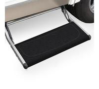 EFEALL Motorhome Step Doormat, Buckle Closure Adjustable Carpet Step Motorhome, Non-Slip Motorhome Foot Mats for Step, for 7-10'' Depth Motorhome Steps, Black