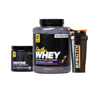 EFECTIV Protein Bundle - 1.8kg Protein Powder, 300g Creatine Monohydrate & Shaker Bottle - 22g Protein Per Serving, Supports Recovery, Whey Nutrition Protein (1.8kg, Milky Choc)