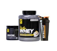 EFECTIV Protein Bundle - 1.8kg Protein Powder, 300g Creatine Monohydrate & Shaker Bottle - 23g Protein Per Serving, Supports Recovery, Whey Nutrition Protein (1.8kg, Lemon Cheesecake)