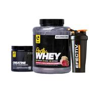 EFECTIV Protein Bundle - 1.8kg Protein Powder, 300g Creatine Monohydrate & Shaker Bottle - 23g Protein Per Serving, Supports Recovery, Whey Nutrition Protein (1.8kg, Raspberry & White Chocolate)