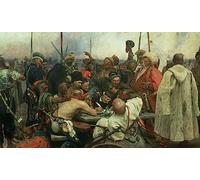 EfeMir Famous Painting HD Print Picture Abstract Print Artwork the Zaporozhye Cossacks Writing a Letter to the Turkish Sultan by Ilya Efimovich Repin for Home Decor 60x90cm