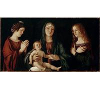 EfeMir HD Print Picture Abstract Print Artwork Famous Painting Virgin with Child with St Catherine and St Mary Magdalene by famous artist for Home Decor 60x90cm