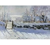 EfeMir Mural Art Print Artwork Wall Art Famous the Magpie by Claude Monet for Home Decor 60x90cm
