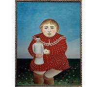 EfeMir Photo Canvas Image Classic Wall Art Picture Famous L'enfant a La Poupee by Henri J F Rousseau for Home Decor 60x90cm