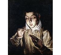 EfeMir Vintage Art Painting Modern Poster Famous a Boy Lighting a Candle By El Greco for Home Decor 60x90cm