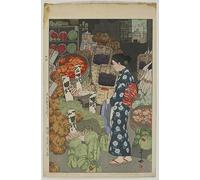 EfeMir Vintage Art Painting Modern Poster Famous Honest Grocery by Hiroshi Yoshida for Home Decor 60x90cm