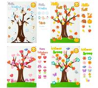 EFenegabos 149PCS Felt Story Board for Kids Tree Craft Kits Felt Storytelling Board Educational Hanging Teaching Toys Reusable Early Learning Play Kit Arts Crafts Party Supplies for Boys Girls