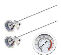 Efeng 15" Turkey Fryer Thermometer with Pot Clip (2 Pack), 2" Dial Candy Thermometer for Frying, Deep Fryer for Cooking Tall Pots, Beef, Meat