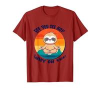 Eff You See Kay Why Oh You, Funny Sloth Baby Printed Graphic T-Shirt, Men, Cranberry Red, Large