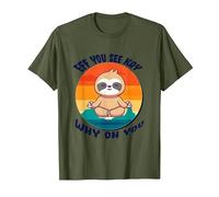 Eff You See Kay Why Oh You, Funny Sloth Baby Printed Graphic T-Shirt, Men, Olive Green, Large