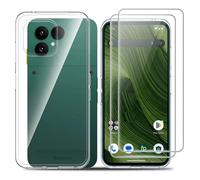 Effcotuo Case for Fairphone 6 Case with 2 Pieces Screen Protector for Tempered Glass Screen Protector Film Transparent Case Mobile Phone Cover Protective Case Shockproof Bumper Clear