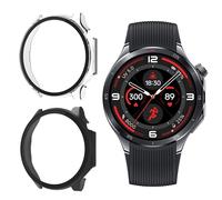 Effcotuo Pack of 2 Case for Oneplus Watch 3 with Screen Protector for Tempered Glass Screen Protector Mobile Phone Case Cover Full Protection Against TPU Film Case Comp Hardened Anti-Scratch