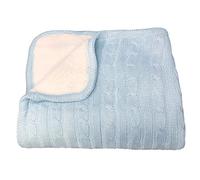 effe bebe Magnolia Cable Knit and Sherpa Baby Blanket 30"x40" (French Blue)