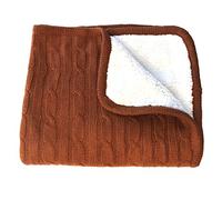 effe bebe Magnolia Cable Knit and Sherpa Baby Blanket (Leather Brown)