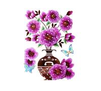 Effect Wall Decals - Room Wall Art, Gold Stamping Decals | Waterproof Floral Vase Decals, Stereo Wall Decals Fridge Decoration, Home and Bedroom Décor, Water Resistant