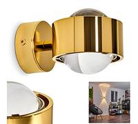 Effect Wall lamp Sapri - Spherical Wall lamp - Wall spot Made of Metal and Lenses Made of Glass - Wall lamp with Great Lighting Effects in Gold Colours - G9 Socket - Without Bulbs