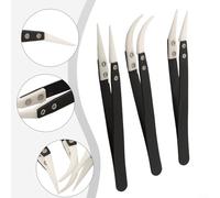 Effective 3pcs Tweezers Set Stainless Steel for Repairing Electronic Parts (Large Bend)
